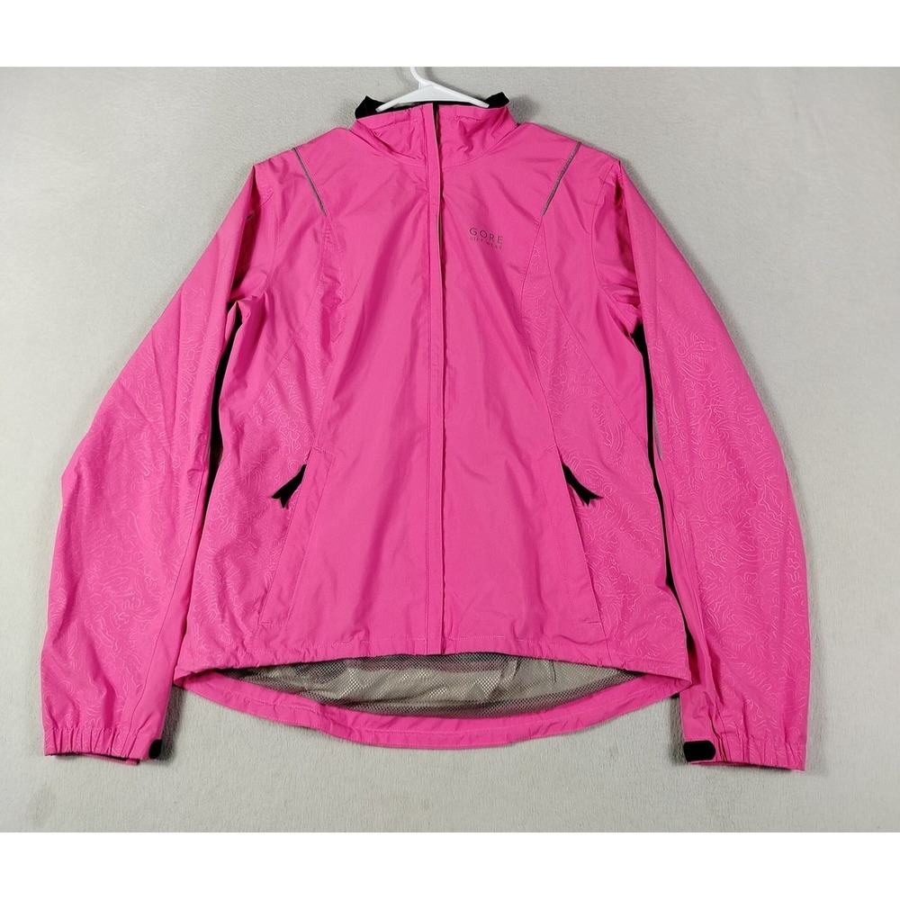 Gore Bike Wear Jacket Womens Medium Pink GORE-TEX Cycling Windbreaker Reflective